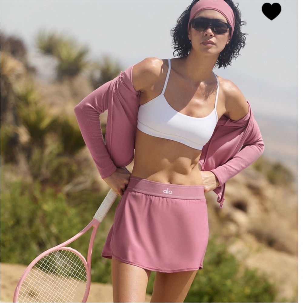 Alo Pink Wild Rose Match Point Tennis Skirt